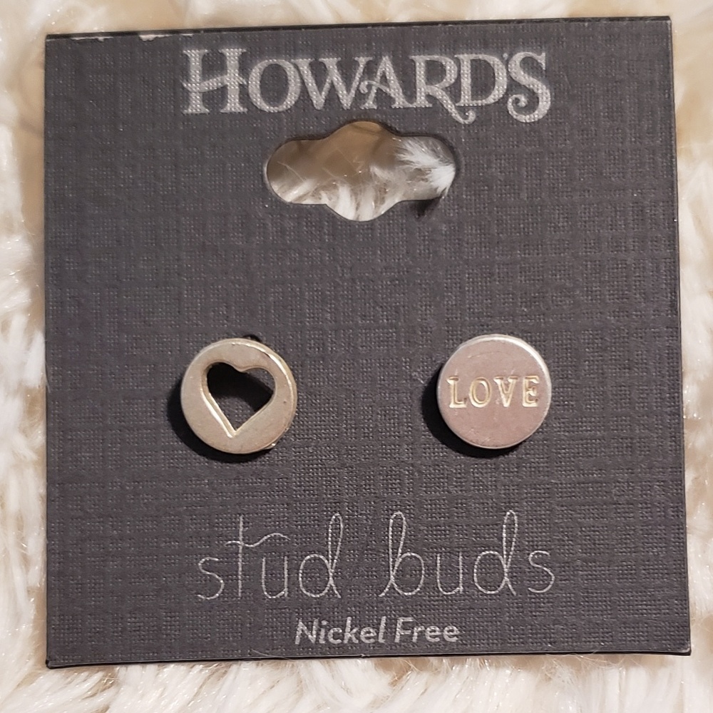 BNWT Howard's Silver "Love" Earrings